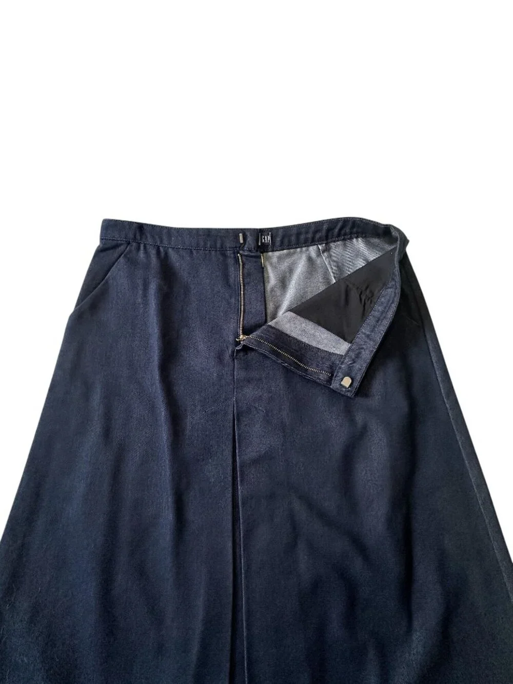 Vintage GAP Jeans Fall 2001 Denim A-Line Midi Skirt Dark Wash Size 10 Y2K